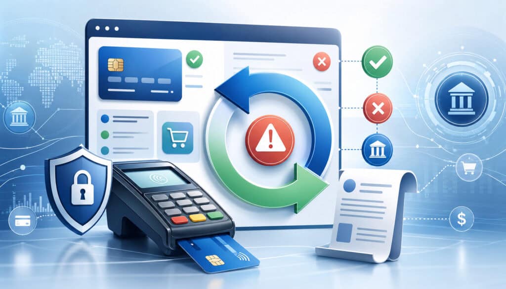 Payment authorization error chargeback process illustration