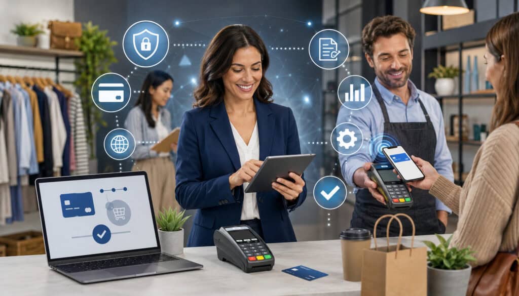 Small business accepting secure digital payments with a payment processor